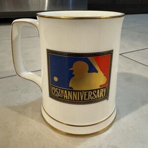 Royal Doulton White and Gold 125th mlb Anniversary Mug